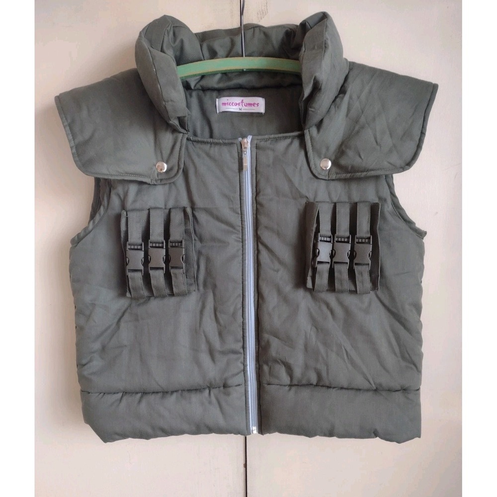 Nara Shikamaru Naruto Puffer Vest Sz M Green Magna Anime Ninja Cosplay Costume